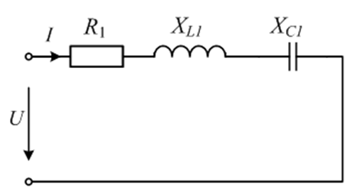 Рис. 2. Схема электрической цепи переменного тока.